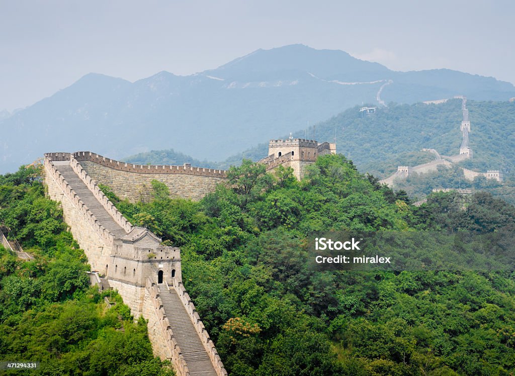 Great Wall of China im Mutianyu - Lizenzfrei Alt Stock-Foto