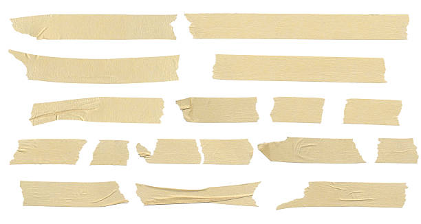 Masking tape Masking tape isolation on white torn fabric stock pictures, royalty-free photos & images