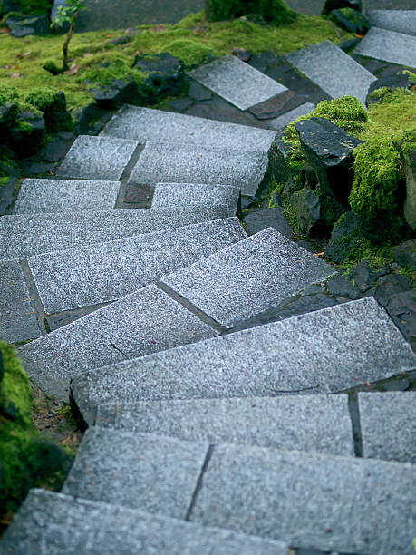 istock Looking Down Stone Steps Portland Japanese Garden 471294907