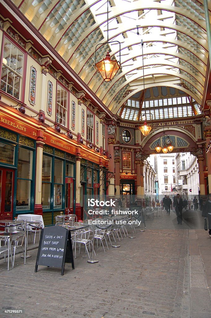 Leadenhall Market London, England, UK - May 7th, 2007: a covered market in the City of London, located at Gracechurch Street  Architecture Stock Photo