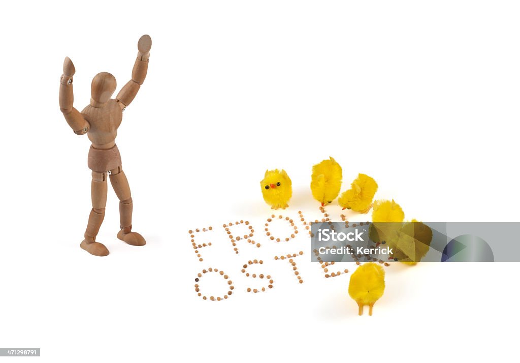 Ostern Küken pflücken das Wort "Frohe Easter basket" - Lizenzfrei Alphabet Stock-Foto