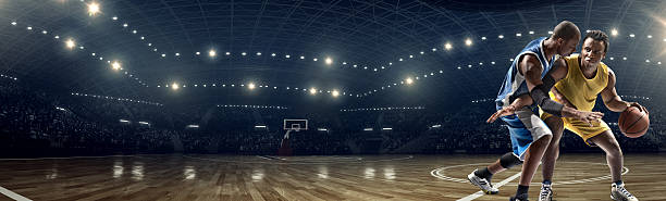 istock Panoramic basketball game moment 471298870