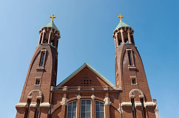 istock Church Twin Bell Towers and Facade 471299026