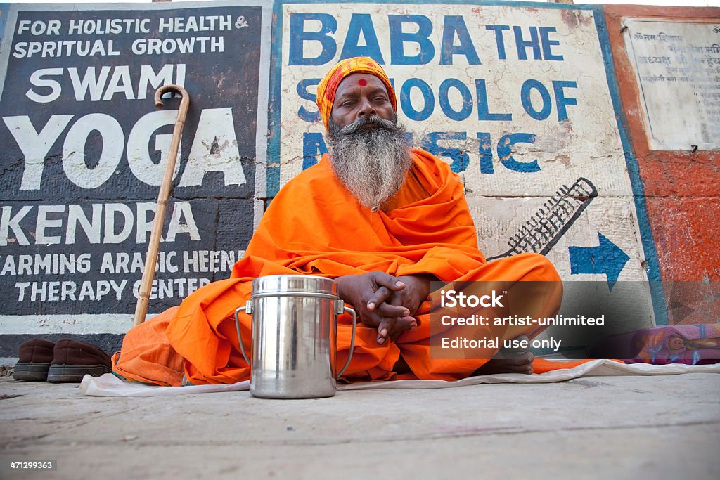 Indian Sadhu - Foto de stock de 60 Anos royalty-free