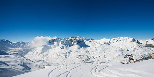 istock Panoramic view of St. Anton am Arlberg ski area 471301455