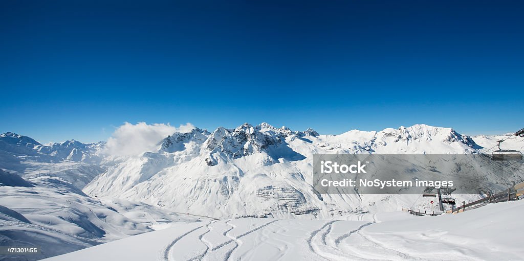 Vista panorâmica de Esqui de St Anton am Arlberg área - Royalty-free Alpes Europeus Foto de stock