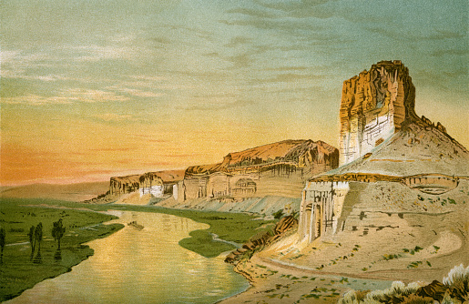 reproduction of Cliffs Of The Upper Colorado River Wyoming Territory