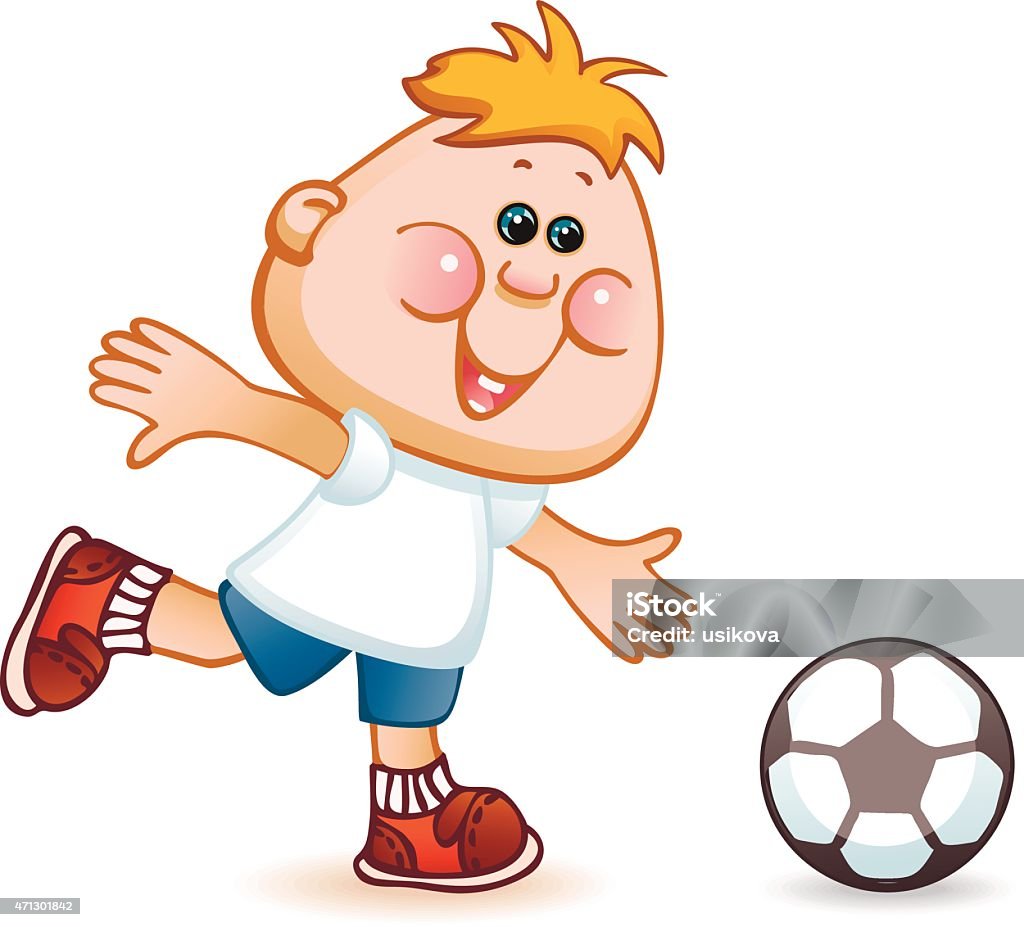 sports schoolboy sports schoolboy play in soccer. vector illustration 2015 stock vector
