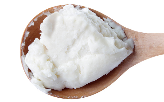 raw organic ghanaian shea butter isolated on white