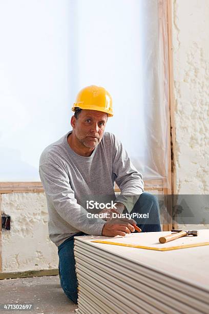 Drywall Calculation Stock Photo - Download Image Now - Adult, Adults Only, Building - Activity