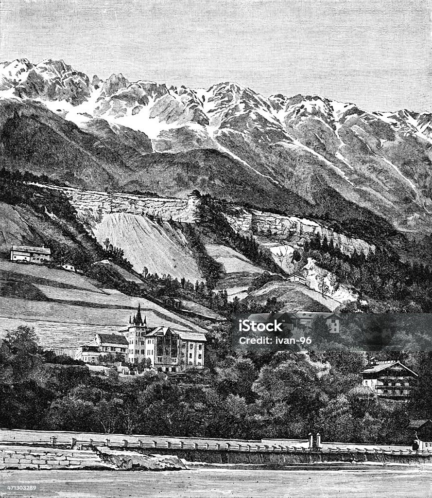 Innsbruck - Zbiór ilustracji royalty-free (Alpy)