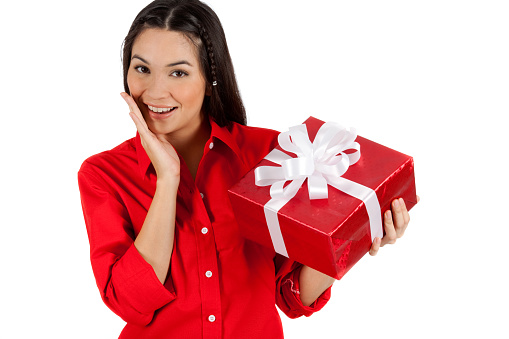 A Beautiful Young Woman Holding A Gift Box. Please Click On The Image Below And Visit A LightBox With 140 Shots Of This Model From The \