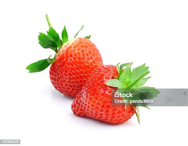 Fresh Strawberries Isolated On A White Background Stock Photo - Download Image Now - 2015, Berry, Berry Fruit