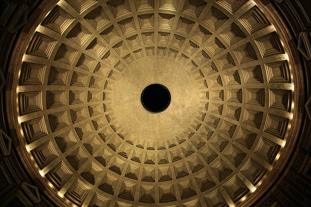 templo cúpula do panteão, em roma, itália. - ancient rome pantheon rome church dome - fotografias e filmes do acervo