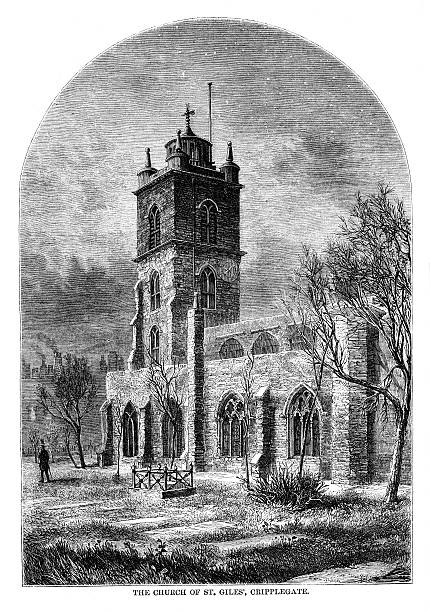 istock St Giles church Cripplegate London England -  from 1864 magazine 471305767