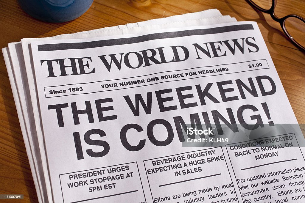 Fim-de-semana Headline TGifGenericName - Royalty-free TGIF Foto de stock