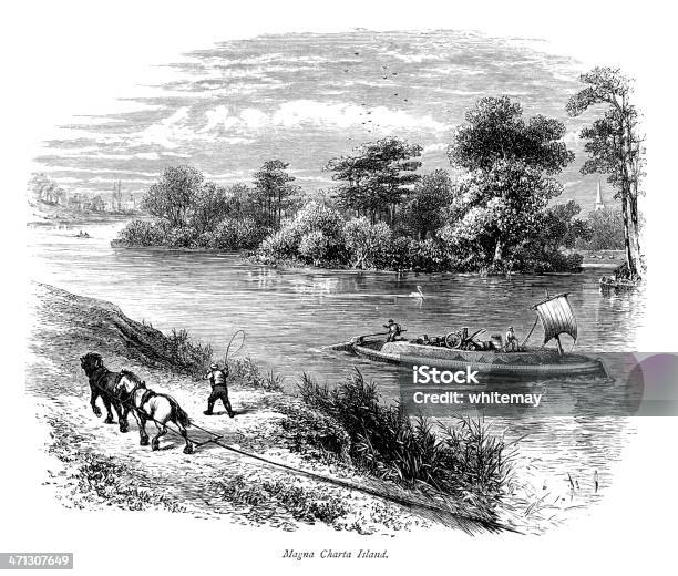 Magna Carta Island In The River Thames Stock Illustration - Download Image Now