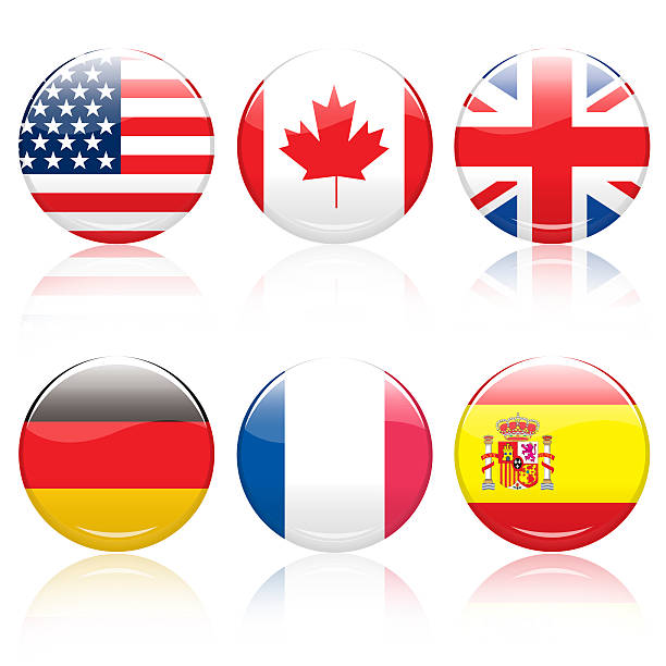 World flag pins 6 world flag pins with path, each approx. 5"x5". british flag photos stock pictures, royalty-free photos & images
