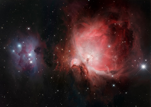 This is an high resolution image of The Great Orion Nebula, in the constellation Orion.