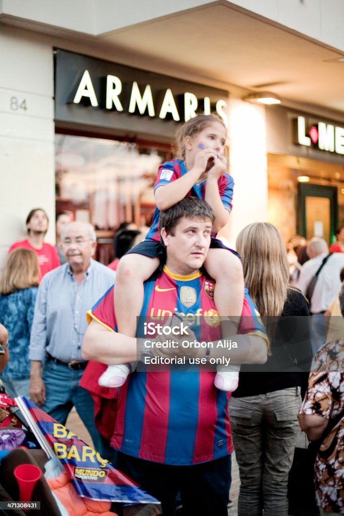 Les fans de Barcelone célèbre - Photo de Activité libre de droits