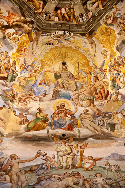 ostatnie oceny fresk na dome of florence katedra - judgement day obrazy zdjęcia i obrazy z banku zdjęć