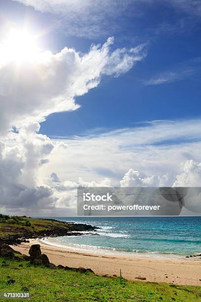 Anakena Beachosterinsel Stockfoto und mehr Bilder von Anakena - Anakena, Chile, Dramatischer Himmel