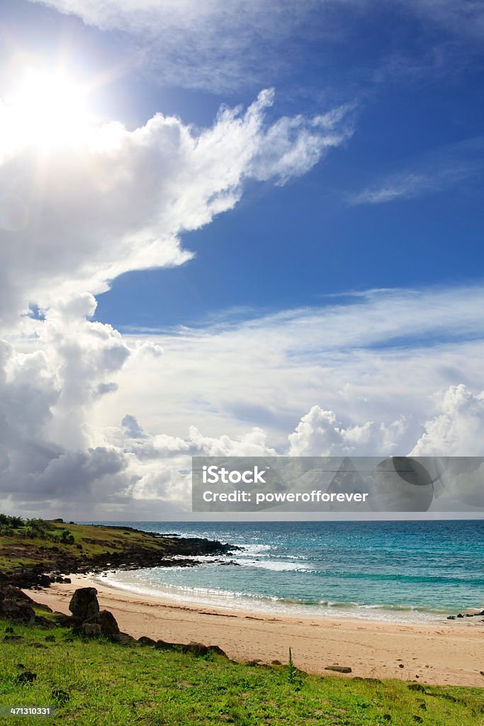 Anakena Beach-Wyspa Wielkanocna - Zbiór zdjęć royalty-free (Ameryka Południowa)