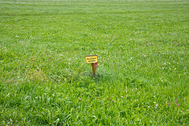 istock No Thoroughfare Sign On Meadow 471310381