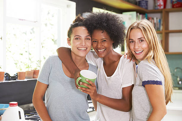 istock Three Female Friends Enjoying Breakfast At Home Together 471311222