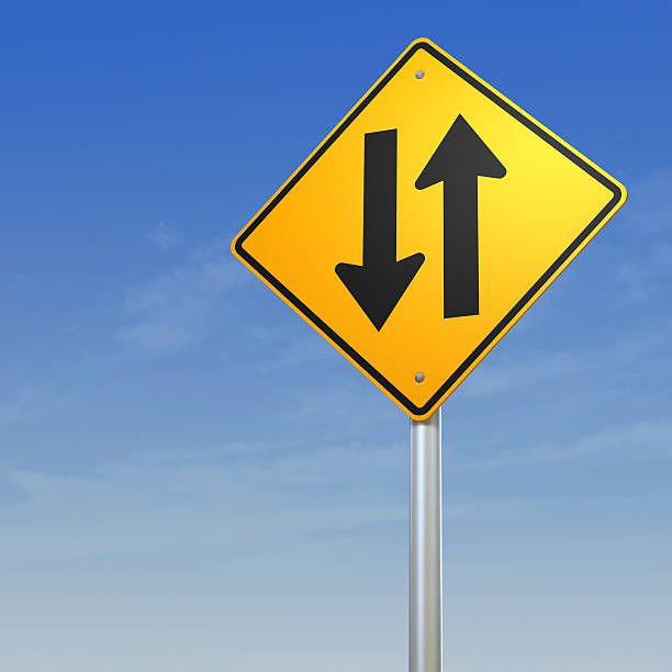 istock Two Way Traffic Road Warning Sign 471311845