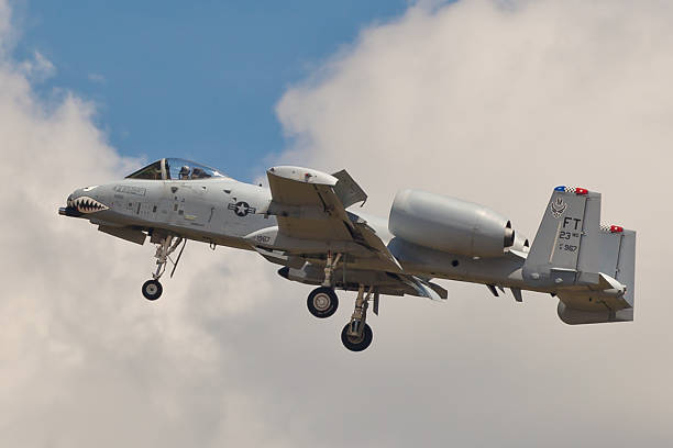 Fairchild A-10 Thunderbolt II Washington, USA - May 21, 2011: Fairchild A-10 Thunderbolt II performing air show routine during the Joint Services Open House hosted by Andrews AFB located in Washington, DC. A-10 is also called Tankbuster. a10 warthog stock pictures, royalty-free photos & images