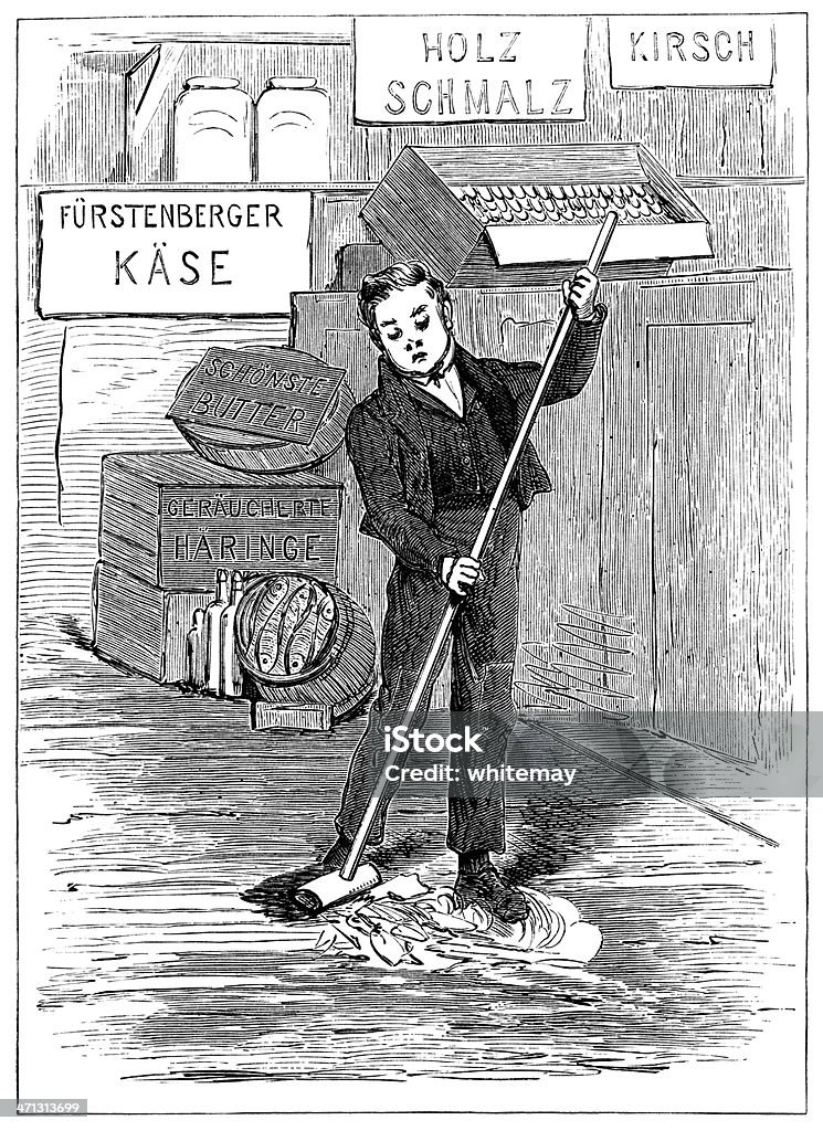 German juventud una una planta de producción - Ilustración de stock de 1880-1889 libre de derechos