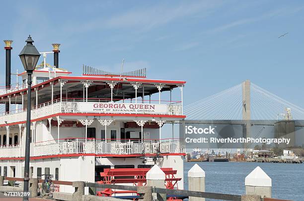 Georgia Queen Riverboat Stock Photo - Download Image Now - Georgia - US State, Georgia Queen, Savannah - Georgia