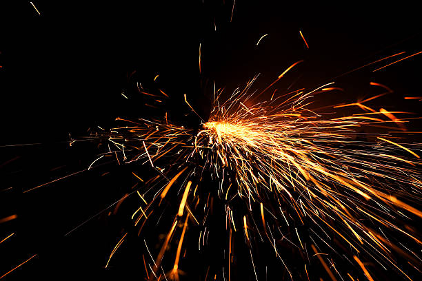 Sparks and fireworks stock photo