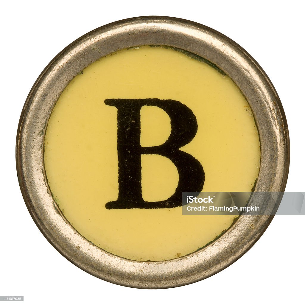 Alphabet-Buchstabe B von alten manuelle Schreibmaschine. - Lizenzfrei Alphabet Stock-Foto