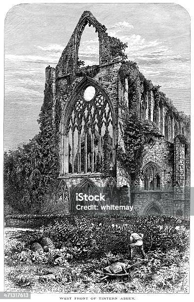 West Frente De Abadia De Tintern País De Gales Monmouthshiregreatbritaincountieskgm - Arte vetorial de stock e mais imagens de Agricultura