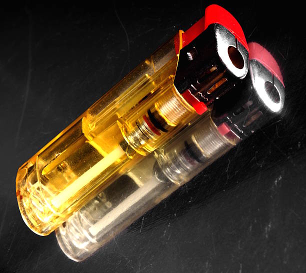 istock Studio shot of a yellow and red lighter 471317698