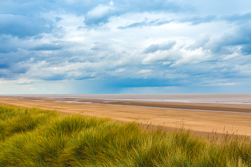 Beautiful empty beach at Mablethorpe, Lincolnshire, England.