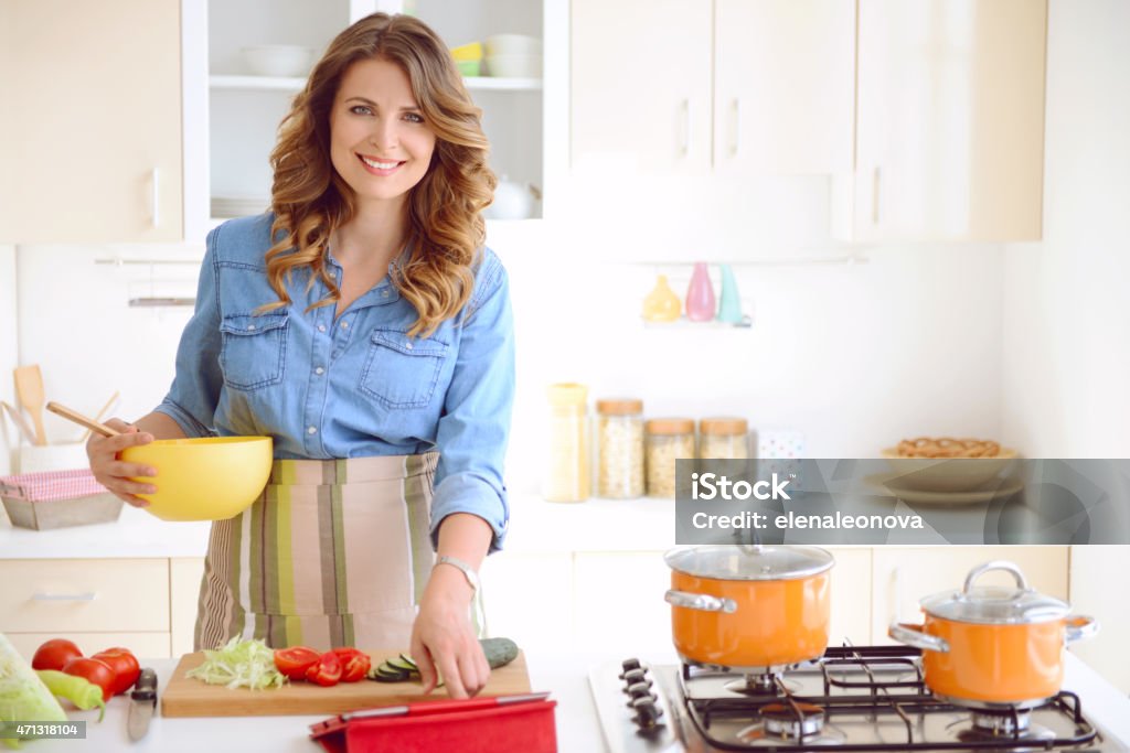 woman in the kitchen 2015 Stock Photo