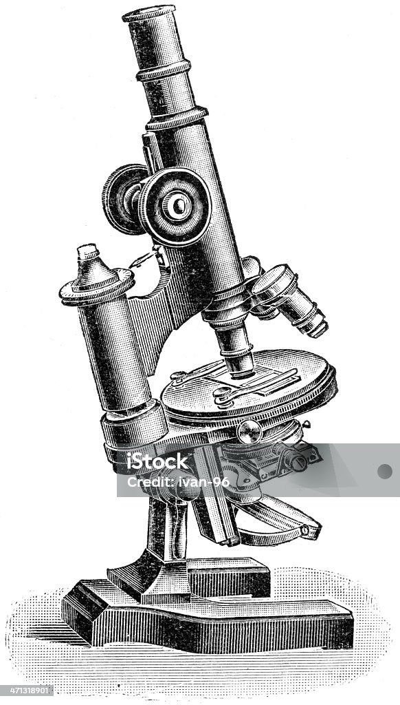 Микроскоп - Стоковые иллюстрации Антиквариат роялти-фри