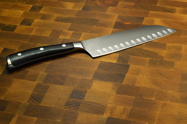 Santoku Faca de Cozinha - fotografia de stock