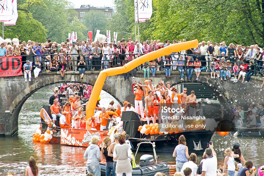 Amsterdam - august 6, 2011: Gay Pride in the Netherlands Amsterdam, The Netherlands - august 6, 2011: Floats participate in Canal Parade on the river Amstel at Gay Pride weekend, August 6, 2011, Amsterdam, the Netherlands Amsterdam Stock Photo
