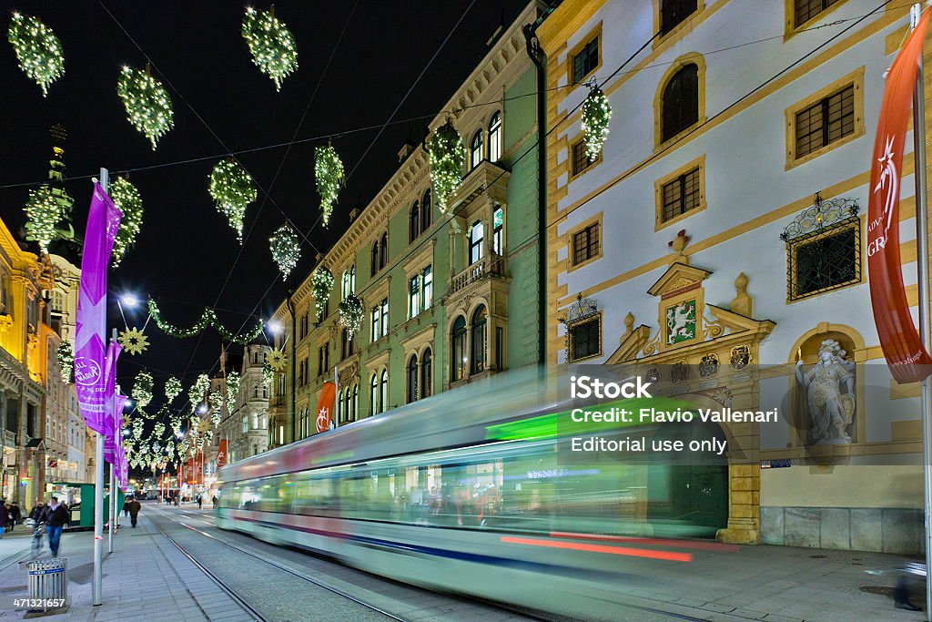 Herrengasse an Weihnachten, Graz - Lizenzfrei Architektur Stock-Foto