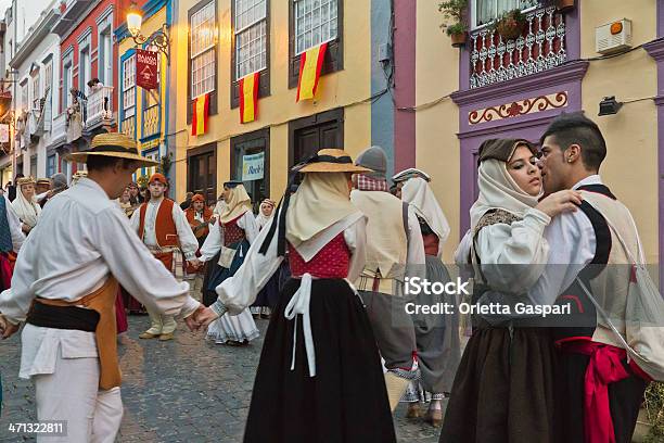Descent Of The Virgin Canary Islands Stock Photo - Download Image Now - Dancing, Spain, Traditional Dancing