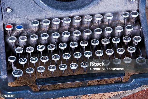 Vintage Typewriter Stock Photo - Download Image Now - Antique, Black Color, Equipment