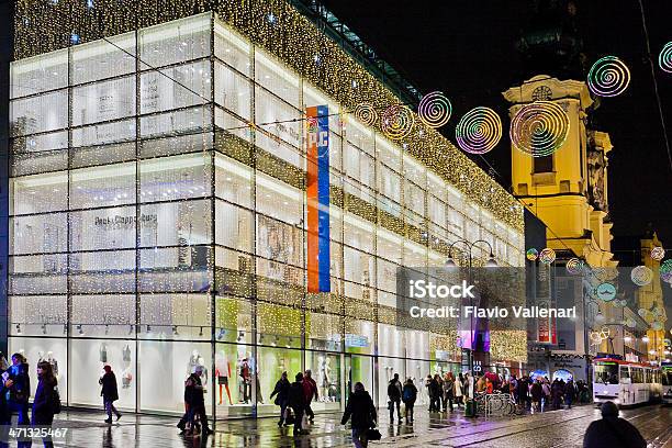 Department Store At Christmas Linz Stock Photo - Download Image Now - Christmas, Linz, Architecture