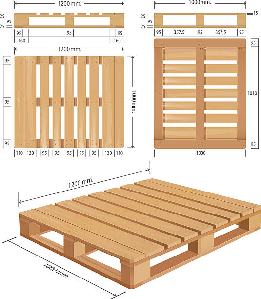 (american standard palety widoki - lumber industry timber wood plank stock illustrations