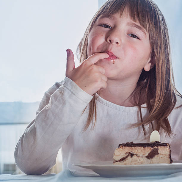 little girl with cake