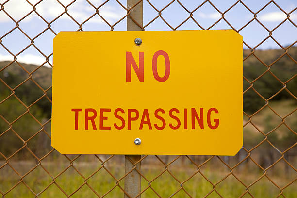 No Trespassing sign stock photo