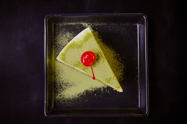 Japanese Matcha Green tea cake, tea and cake